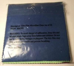 Pack of 20 Micro Fiber Cleaning Cloths 5.75” Lens Glasses Screens Ultra Fine Set - Picture 1 of 2