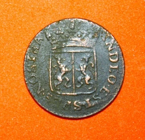 S4 - Netherlands East Indies - Gelderland 1 Duit 1786 Fine / Fine + Bronze Coin - Picture 1 of 2