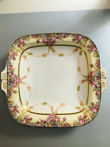 Moritz Zdekauer MZ Austria Pink Roses with Gold Trim Porcelain Serving Bowl 8.5" - Picture 1 of 6