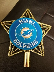 Miama Dolphins inspired Christmas Tree Topper Top Ornament Ornaments NFL - Picture 1 of 5