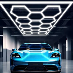 14x lampada LED esagonale tubi officina garage parete soffitto luce illuminazione - Foto 1 di 44