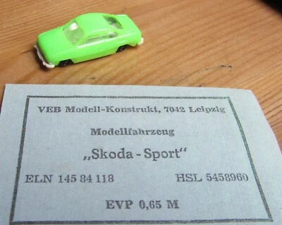 Modellauto Skoda 110 R DDR VEB Modell-Konstrukt Leipzig (Spur TT) - Bild 1 von 4