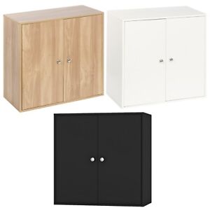 2 Tier Wooden Storage Cabinet Side Furniture Cupboard Bedroom Hallway Shelf Unit