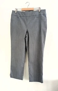 Hilary Radley Women's Gray Stripe Rayon Blend Stretch Pull On Pants Size Medium - Picture 1 of 6