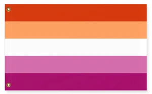Updated Lesbian Pride Flag - Trans Non-Binary Inclusive, LGBTQIA LGBT Anti-Terf - Picture 1 of 6