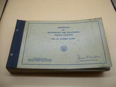 1940's Abstracts Of Mechanical And Electrical Vested Patents Volume 3 USA Rare - Image 1 of 4