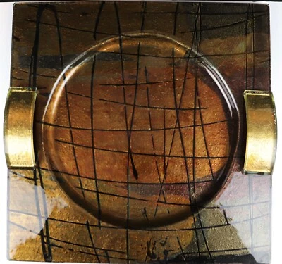 Hermosa Bandeja de Mesa de Vidrio Pesado (Firmada) Foto 1 de 4