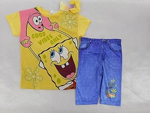 Mädchen Nickelodeon Sponge Bob T-Shirt & Leggings 2-teilig. Set Größen 4 - 6X - Bild 1 von 3