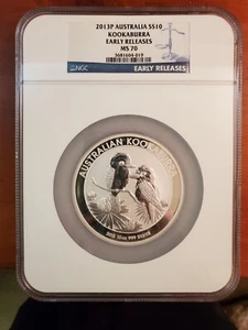 2013 P $10 Australian Kookaburra Silver 10 oz. NGC MS70 Early Releases Low POP. - Picture 1 of 2