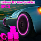 4x Luminous Pink Fluorescent Car Tire Valve Caps Cover Universal Glowing in Dark Toyota YARIS