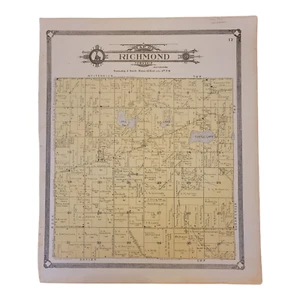 Vintage 1907 Atlas Plat Map ~ Richmond Township Walworth County Wisconsin #17 - Picture 1 of 9