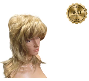 Lady Medium length Wig Shaggy Layered Blonde Full Synthetic Women's Wig * - Picture 1 of 4