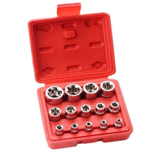 14PCS External Torque Star Socket Drive Inverted Torx Female Bit Tool E4 - E24 - Picture 1 of 12