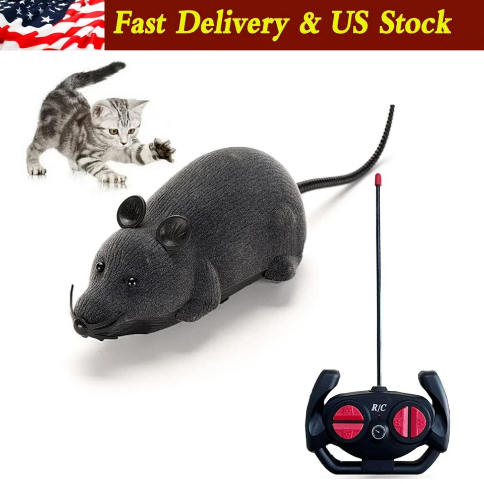 Remote Control RC Rat Mouse MICE Wireless For Cat Dog Pet Toy Novelty Gift - Image 1 of 4
