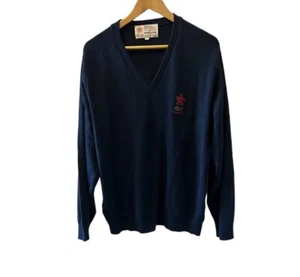 VINTAGE 1988 Calgary Olympic Wool V Neck Long Sleeve Pullover Sweater XL - Picture 1 of 7