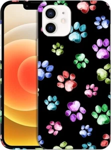 Hülle für iPhone 12 /12 Pro Case Hund Katze Pfote Aquarell Druck GlamCase - Bild 1 von 7