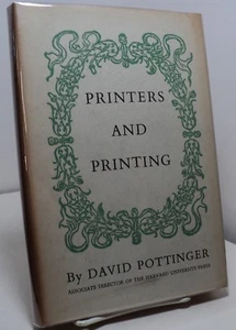 Printers and Printing by David Pottinger - First edition - 1941 - Picture 1 of 2