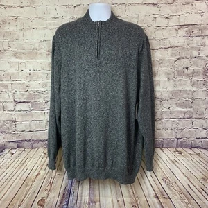 Croft & Barrow Sweater Mens Size 4 Big & Tall Gray 1/4 Zip Pullover Long Sleeve - Picture 1 of 11