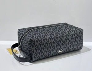 MICHAEL KORS JET SET VIAJE MEDIANO VIAJE ESTUCHE COSMÉTICO MK BRILLO/NEGRO - Imagen 1 de 12