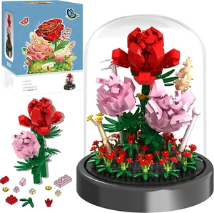Flower Bouquet Building Kit, 524 Pcs Mini Bricks Building Blocks Sets, Forever R - Picture 1 of 12