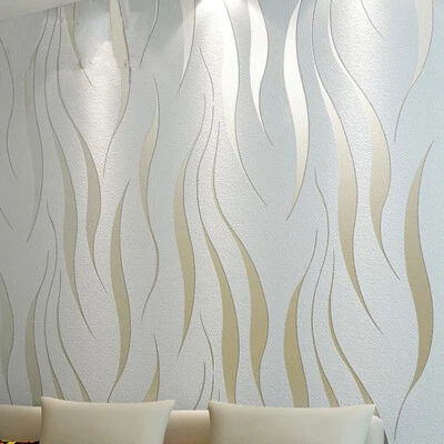 Papel Pintado 1M 3D Repujado Metálico Moderno Rollo Damasco Fondo Pared Decoración del Hogar Foto 1 de 4