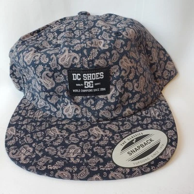 DC Shoes Beat Bomb Ligero Algodón Azul Paisley Snapback Plano Bill Gorra Sombrero Foto 1 de 3
