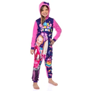 JoJo Siwa Girls' Can Do It All Zipper Sleeper Union Suit Pajama Outfit (4/5) - Picture 1 of 5