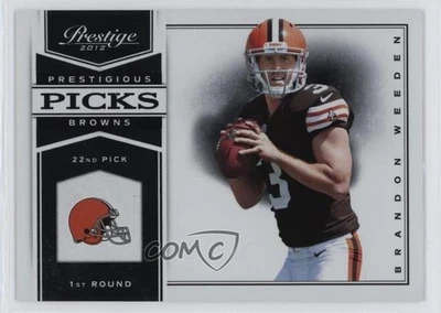 2012 Playoff Prestige Prestigious Picks Black /25 Brandon Weeden #8 Rookie RC - Image 1 of 2