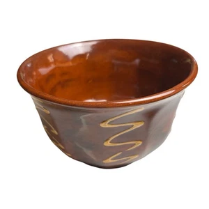 Early Lester Breininger Pottery Glazed Redware Slip Decorated Bowl 1986 - Picture 1 of 5