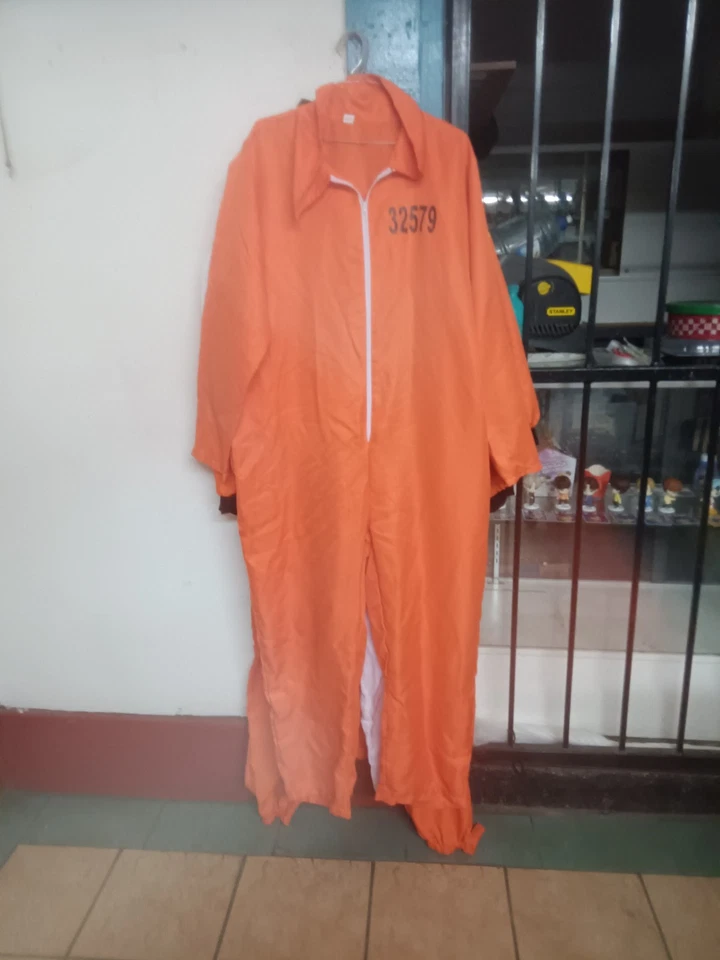 Inmate Costume for Men Halloween Cosplay Suit - Image 1 of 1