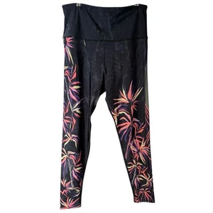 Leggings Onzie X Peloton Negro Estampado de Palma Grandes Ciclismo Gimnasio Entrenamiento Entrenamiento - Imagen 1 de 7