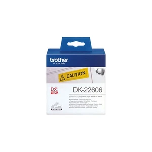 Ruban Laminé pour Etiqueteuses Brother DK-22606 Noir/Jaune 62 mm x 15,24 m - Photo 1/3