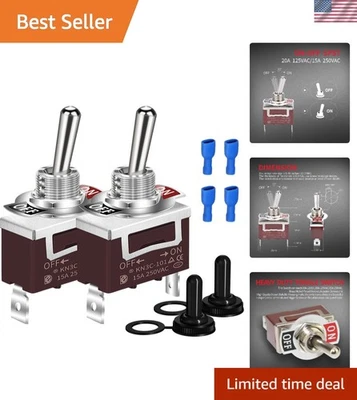 Luxury Brass Waterproof Toggle Switch 12V DC 30A for Automotive & Marine Use - Image 1 of 4