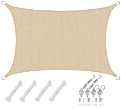AMANKA 3x2 UV Sonnensegel Rechteckig Atmungsaktiv - Sonnenschutz Segel mit Befestigung