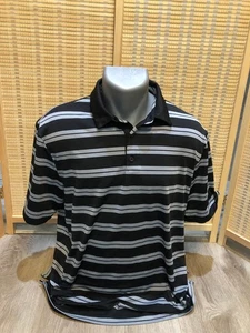 Under Armour Golf SS Men's Polo Shirt Loose XL Pink Green + Gray Striped XL 340 - Picture 1 of 6