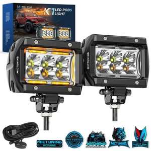 MICTUNING LED Pods Lumière, Spot Led Hors Route Feux Super Lumineux Conduite Brouillard Lumière - Photo 1/10