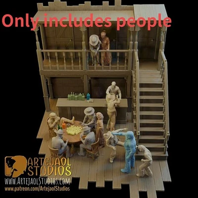 1/32 Scale Spaghetti Western 12 Figures Resin Model Kit  - Image 1 of 4