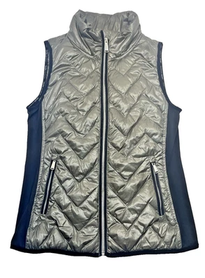 Chaleco de plumón Calvin Klein Performance para mujer mediano premium verde metálico Foto 1 de 4