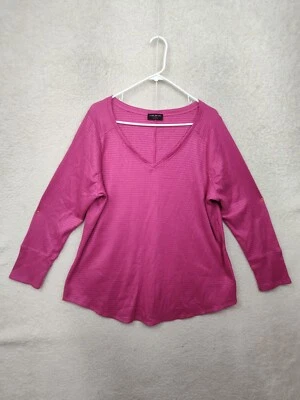 Suéter Lane Bryant Mujer 14/16 Rosa Mezcla de Poli Tejido Manga Larga Cuello en V Pullover Foto 1 de 4
