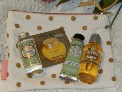 L'OCCITANE Almond Set Cosmetic Toiletry Case w/Supple Oil,Shower Oil,Hand Cream  - Image 1 of 4