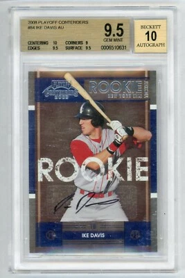 Ike Davis 2008 Playoff Contenders Auto Rookie #84 BGS 9.5 10 New York Mets  - Image 1 of 2