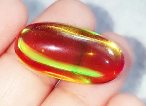 Loose Gemstone 19.30 Ct Australian Black & Golden Synthetic Opal Certified Gem - Picture 1 of 8