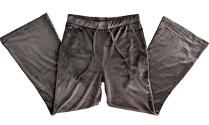 Double Zero Womens Large Dark Brown Velour Lounge Pants High Waisted Draw String - Picture 1 of 12