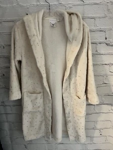 BCBGirls Plush Cream Robe 100% Polyester Gold Stars Girl's Size S(7/8) - Picture 1 of 8