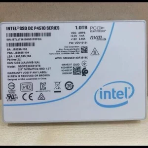 Intel 1TB SSD P4510 Series DC NVME U.2 2.5" SSDPE2KX010T8 Solid State Drive - Picture 1 of 3