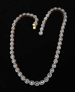 Natürlich Polki Diamant Antik Geschenk Schmuck 92.5 Sterlingsilber Halskette