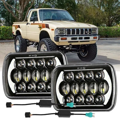 Pair 7x6'' 7X5'' LED Headlights Hi/Lo/DRL + Adapters for Toyota Hilux 1983-2004 - image 1 of 4