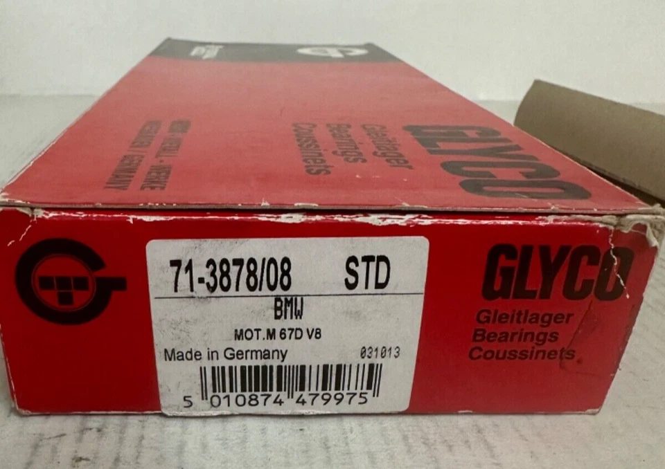 GLYCO Conrod  Bearing Set 71-3878/8 STD 22485899 Fits BMW Mot. M 67D V8 - Image 1 of 4