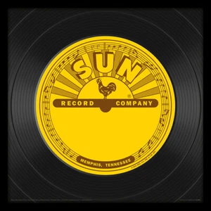 Sun Record Company - Vinyl Label - Official Album Cover Size Framed Print - Bild 1 von 1