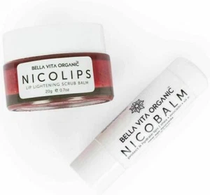 Bella Vita NicoLips Lip Scrub 20g & Nico Lip Balm For Dry Chapped & Dark Lips 5g - Picture 1 of 10